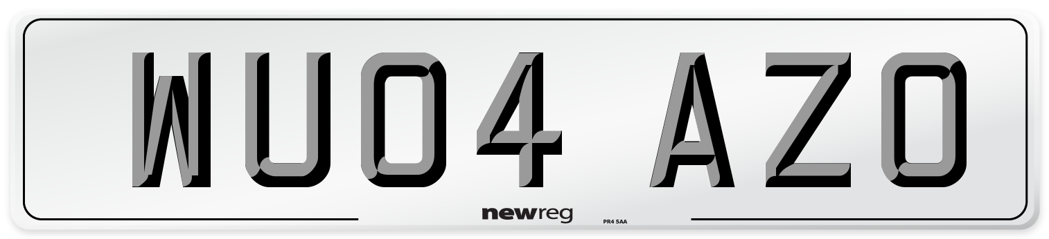 WU04 AZO Number Plate from New Reg